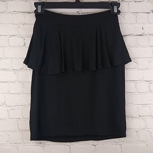 White House Black Market Peplum Waist Skirt Black